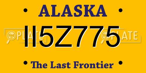 II5Z775 Alaska License Plate