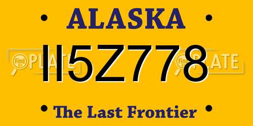 II5Z778 Alaska License Plate
