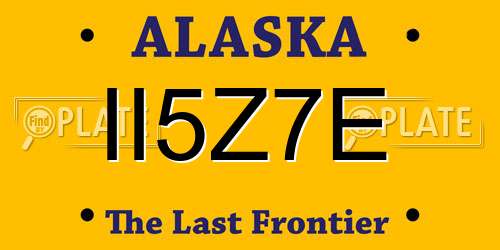 II5Z7E Alaska License Plate
