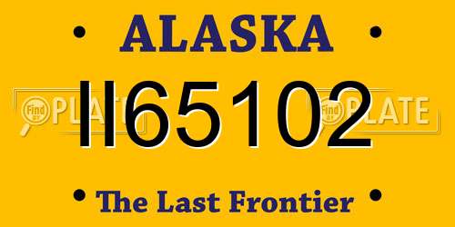 II65102 Alaska License Plate