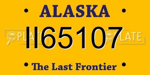 II65107 Alaska License Plate