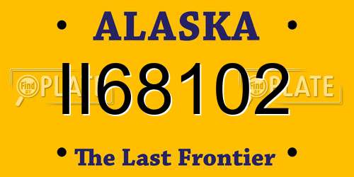 II68102 Alaska License Plate