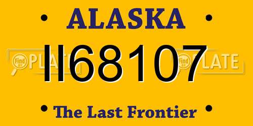 II68107 Alaska License Plate