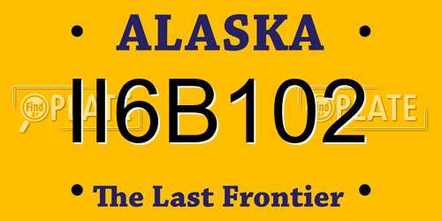 II6B102 Alaska License Plate