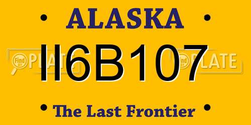 II6B107 Alaska License Plate