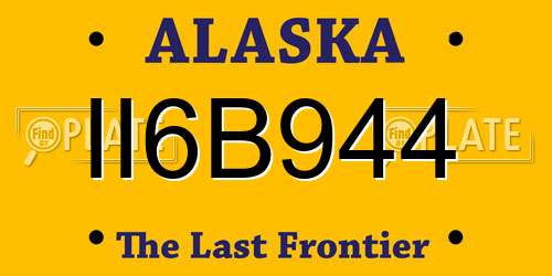 II6B944 Alaska License Plate