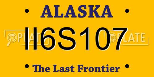 II6S107 Alaska License Plate