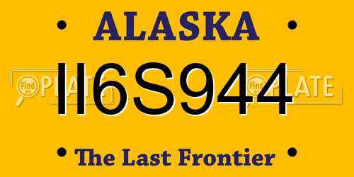 II6S944 Alaska License Plate