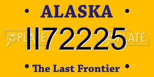 II72225 Alaska License Plate