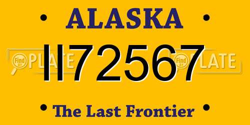 II72567 Alaska License Plate