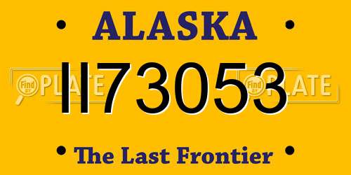 II73053 Alaska License Plate