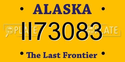 II73083 Alaska License Plate