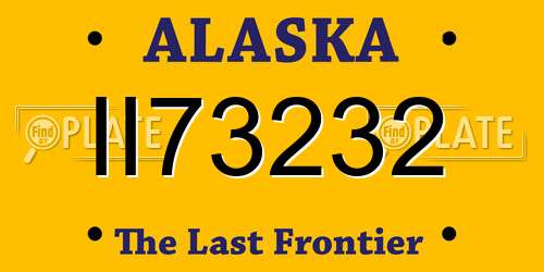 II73232 Alaska License Plate