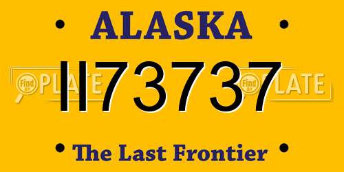 II73737 Alaska License Plate