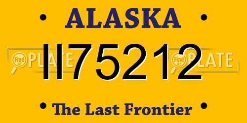 II75212 Alaska License Plate