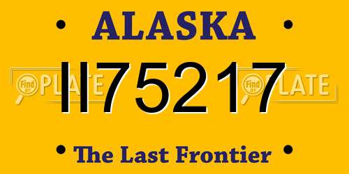 II75217 Alaska License Plate