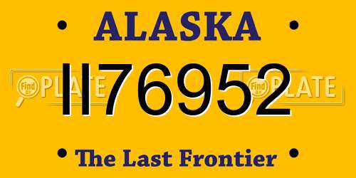 II76952 Alaska License Plate