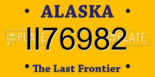 II76982 Alaska License Plate