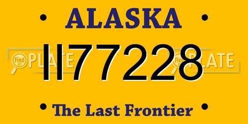 II77228 Alaska License Plate