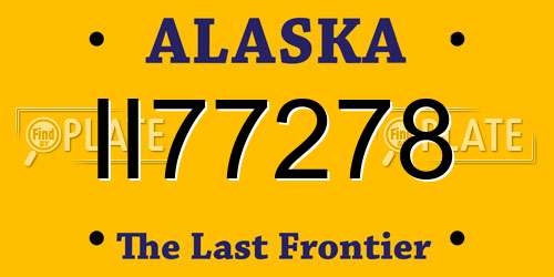 II77278 Alaska License Plate