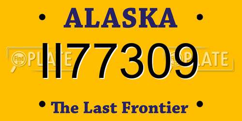 II77309 Alaska License Plate