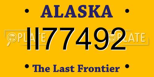 II77492 Alaska License Plate
