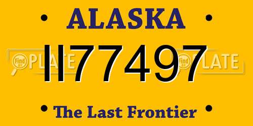 II77497 Alaska License Plate