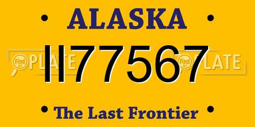 II77567 Alaska License Plate
