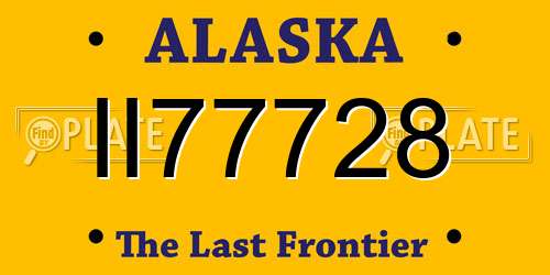 II77728 Alaska License Plate