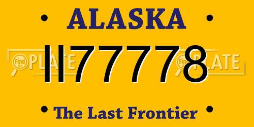 II77778 Alaska License Plate
