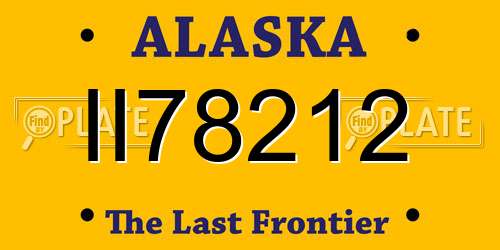 II78212 Alaska License Plate