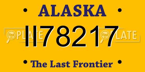 II78217 Alaska License Plate