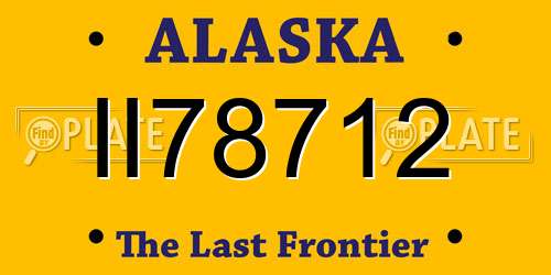 II78712 Alaska License Plate