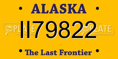 II79822 Alaska License Plate