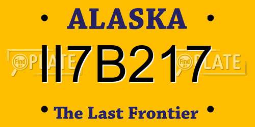 II7B217 Alaska License Plate