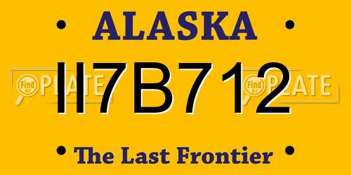 II7B712 Alaska License Plate