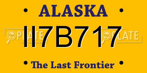 II7B717 Alaska License Plate