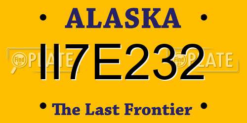 II7E232 Alaska License Plate
