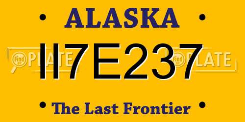 II7E237 Alaska License Plate