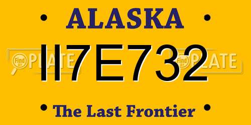 II7E732 Alaska License Plate
