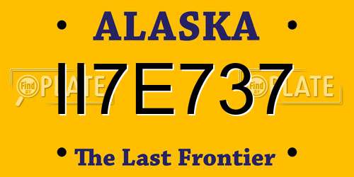 II7E737 Alaska License Plate