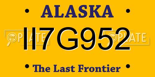 II7G952 Alaska License Plate