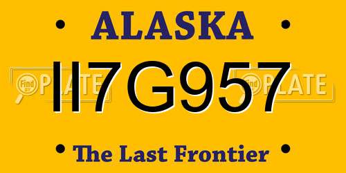 II7G957 Alaska License Plate