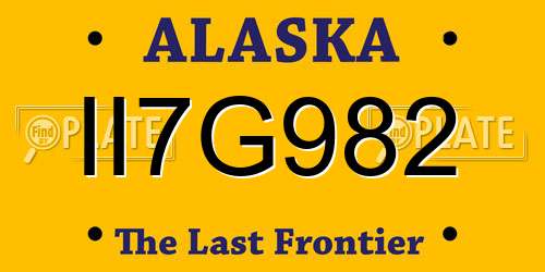 II7G982 Alaska License Plate