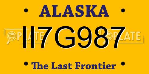 II7G987 Alaska License Plate