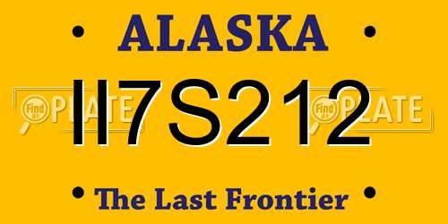 II7S212 Alaska License Plate