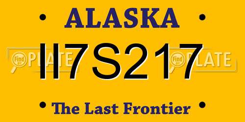II7S217 Alaska License Plate