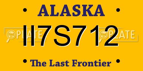 II7S712 Alaska License Plate