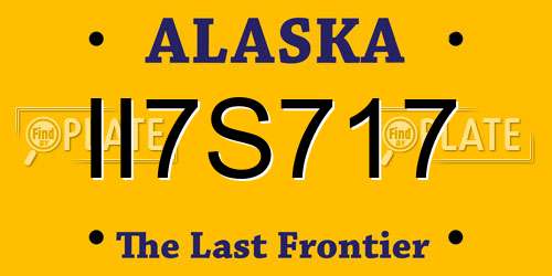 II7S717 Alaska License Plate