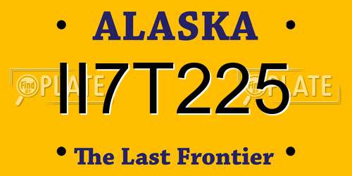 II7T225 Alaska License Plate